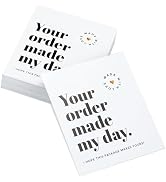 LIOUCBD 200Pcs Thank You Cards for Small Business, 3x3.5 Packaging Supplies Your Order Made My Da...