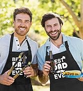 Funny Waterproof Grilling Cooking Chef Apron with 2 Pockets Adjustable Neck Strap, Gifts for Fath...