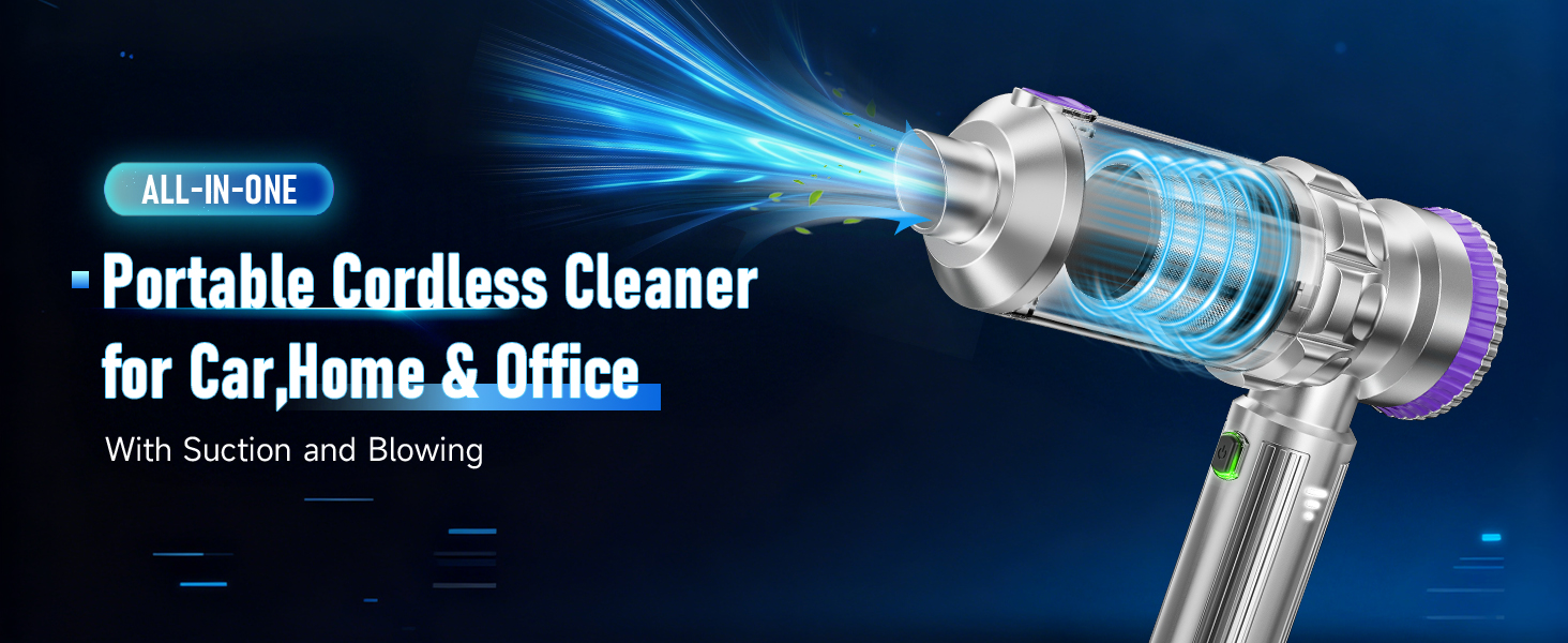 Portable Cordless Car Vacuum with 20000Pa suction