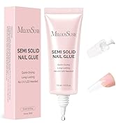 MelodySusie Super Strong Nail Glue, Semi Solid Nail Glue Press On Nails, Quick Drying, No UV Lamp...