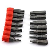 TEMO 14 pc T10-T40 Torx 6 point Impact Ready 1 Inch Long Screwdriver Insert Bit Set