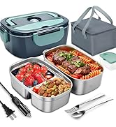 Aotto Electric Lunch Box 3L, 80W Fast Heating (12V/24V/110V) Heated Portable Food Warmer for Car/...