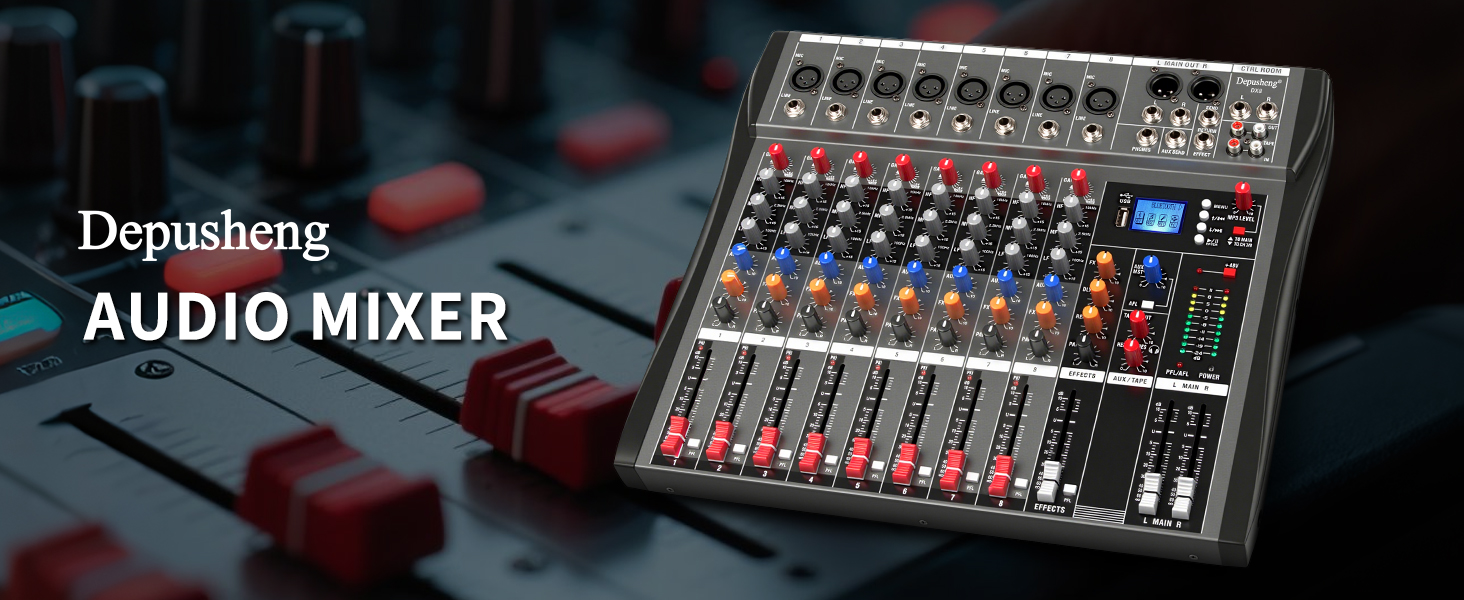 Depusheng DX8 Professional Mixer Sound Board Console