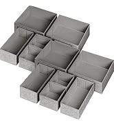 12 Pack Drawer Organizers for Clothing, Foldable Clothes Storage Box Closet Dresser Drawer Organi...