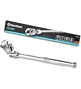 DURATECH 3/8" Drive Flex-Head Ratchet, 72-Tooth Ratchet Wrench, Quick-release, Reversible Switch,...