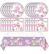 41Pcs Pajama Party Decorations Tableware Set Sleepover Party Supplies For Girls Include Pajama Pl...