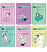 GUOYAOLIFU Face Masks Skincare Set of 6 Sheet Face Masks Moisturizing Masks for Face Extract for ...