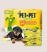 Pet N Pet 50 Counts Pee Pads for Dogs, 48% USDA Certified Plant Based Puppy Pee Pads, Unscented D...