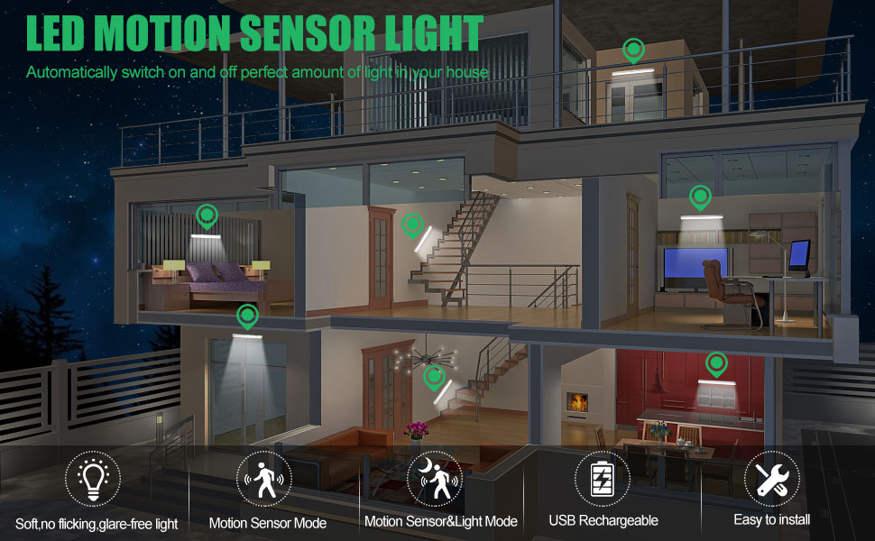 battery closet lights motion sensored activated under count lighting for kitchen
