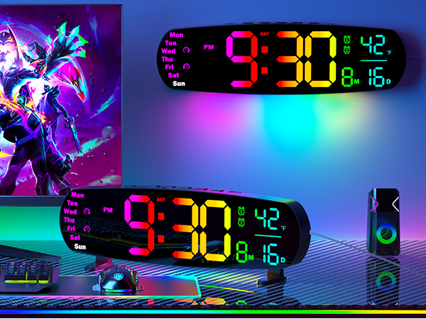 gamer room digital clock