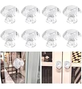 MOROBOR Self Adhesive Cabinet Pull Handle, 8pcs Transparent Acrylic Handles Concave Diamond Acryl...