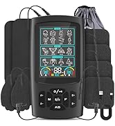TENS &amp; EMS Muscle Stimulator with 28 Modes, Dual Channel Muscle Stimulator Machine with 8PCS Elec...