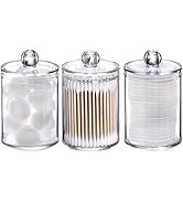 Tbestmax 3 Pack Plastic Cotton Swab Ball Pad Holder, 10 Oz Bathroom Organizer, Qtip Apothecary Ja...