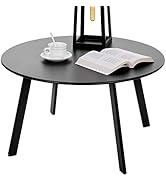Meluvici Patio Coffee Table, Metal Steel Outdoor Round Table Weather Resistant Anti-Rust Outdoor ...