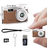 Mini Keychain Camera, 1080P Video Recorder, 0.96'' Display 12MP Retro Compact Tiny with 16GB SD C...