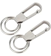 Keychain, Wisdompro 2 Pack Heavy Duty Stainless Steel Key-Clips with Belt Hook