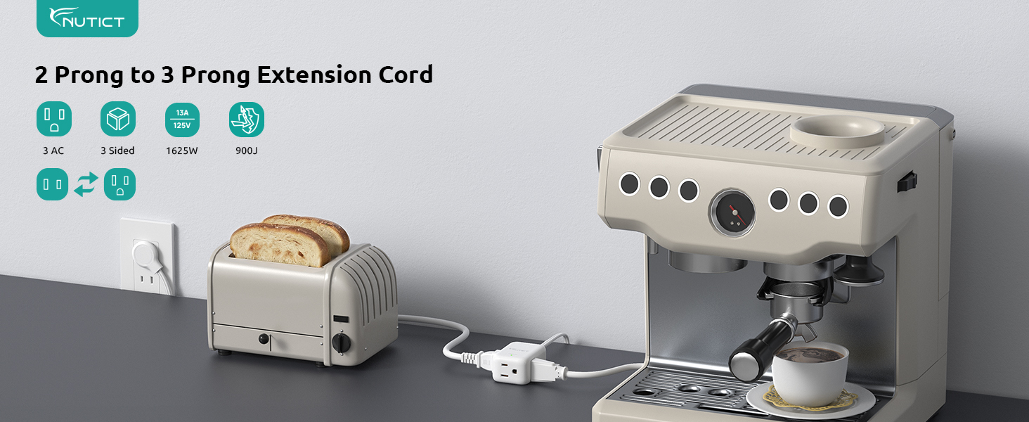 Flat Short Extension Cord