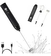 Digead Mini Handheld Milk Frother Wand, Rechargeable Electric Whisk with 2 Heads 3 Speeds Drink M...