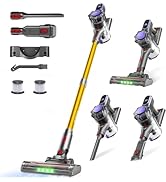 MONSGA Cordless Vacuum Cleaner, 45KPa 400W Stick Vacuum for Home, 50Mins Anti-Tangled Vacuum Clea...