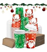 Charmount 100Pcs 12 Oz Christmas Disposable Coffee Cups with Lids &amp; Sleeves,To Go Coffee Cups for...