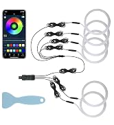 LivTee Smart LED Car Lights Interior with USB Port, LED Strip Fiber Optic Ambient Lighting Car, W...