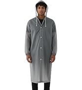 Loomluxe EVA Raincoat for Adults - Reusable Transparent Poncho, Waterproof &amp; Breathable Rain Wear...