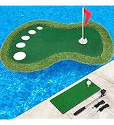 Sagsewful Floating Golf Green for Pool, Floating Chipping Green Mat with Ball Retriever for Pool/...