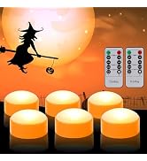 6 Pack Pumpkin Lights with Remote, Orange Jack-O-Lantern Led Pumpkin Lights | Battery Operated Fl...