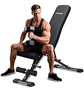 AIRHOP Upgraded Adjustable Weight Bench, Bench Press Full Body Workout, Quick Fold Space Saving, ...