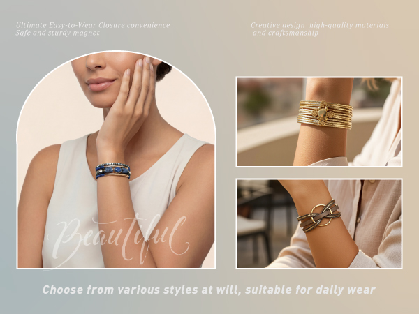 Leather Wrap Bracelet for Women