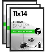 Americanflat 11x14 Picture Frame with Polished Front Cover - Set of 3 - Slide-In Photo Frame with...