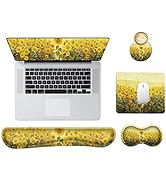 AIMSA Mouse Pad Wrist Rest Support Ergonomic Memory Foam Keyboard Set, Non-Slip Rubber Base Easy ...