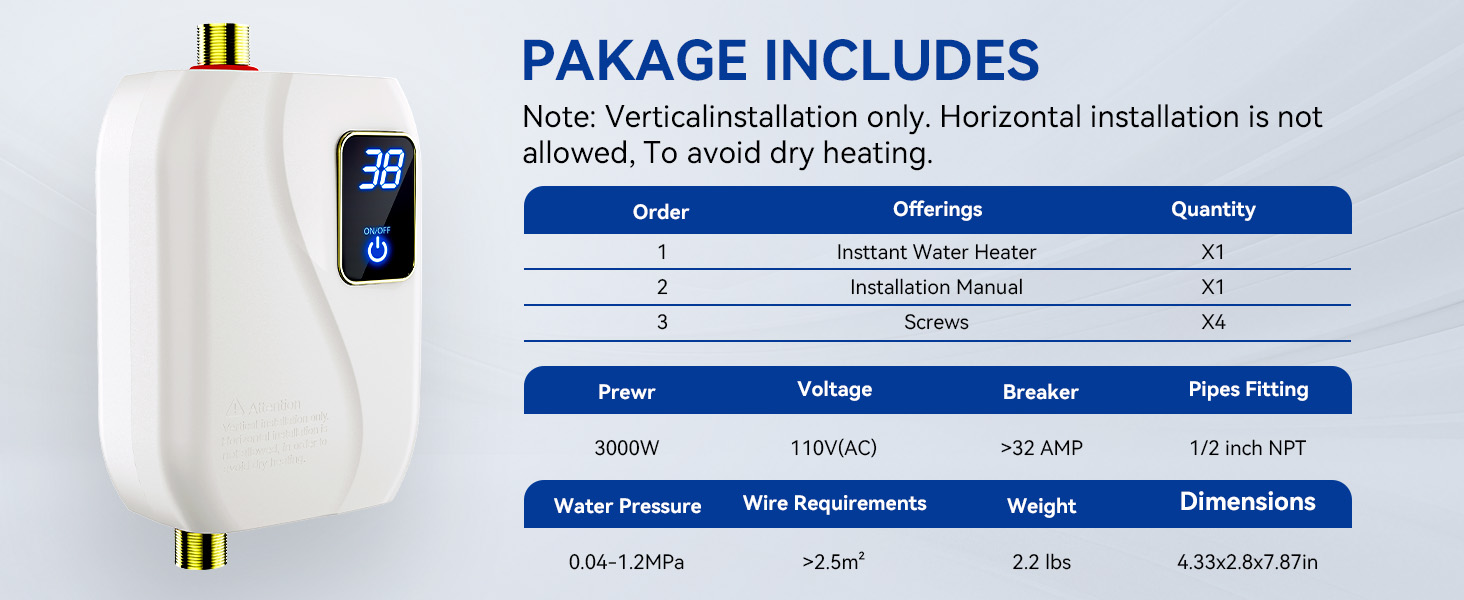 instant water heater