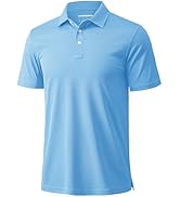 MAGCOMSEN Men's Polo Shirts 3 Buttons Casual Work T Shirts Quick Dry Short Sleeve Golf Shirt Piqu...
