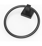 RUACQ Matte Black Towel Ring, Square Base Towel Holder, Hand Towel Hanger Stainless Steel Modern,...