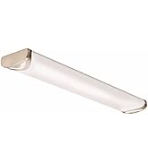 Lithonia Lighting Brushed Nickel 4-Ft LED Flush Mount Light for Kitchen | Attic | Basement | Home...