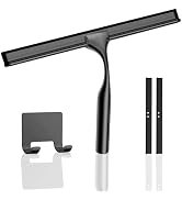 10" All-Purpose Shower Squeegee with Adhesive Hook and Replacement Blade for Cleaning Bathroom Gl...