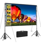 VntB 100 inch Projector sreen and Stand, Outdoor Indoor Projector Screen16:9 Foldable Portable Pr...