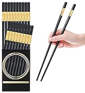 10 Pairs Fiberglass Chopsticks, GLAMFIELDS Reusable Japanese Chinese Korea Chop Sticks Dishwasher...