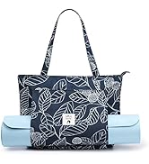 WLLWOO WLLWOO Yoga Bags for Women with Yoga Mats Bags Carrier Carryall Canvas Tote for Pilates Sh...