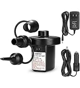 AGPTEK Electric Air Pump,Portable Air Pump with 3 Nozzles, 4.5kPa Quick-Fill,110V AC/12V DC Infla...