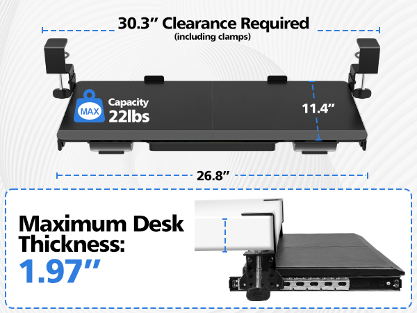 MAX DESK THICKNESS 1,97INCH