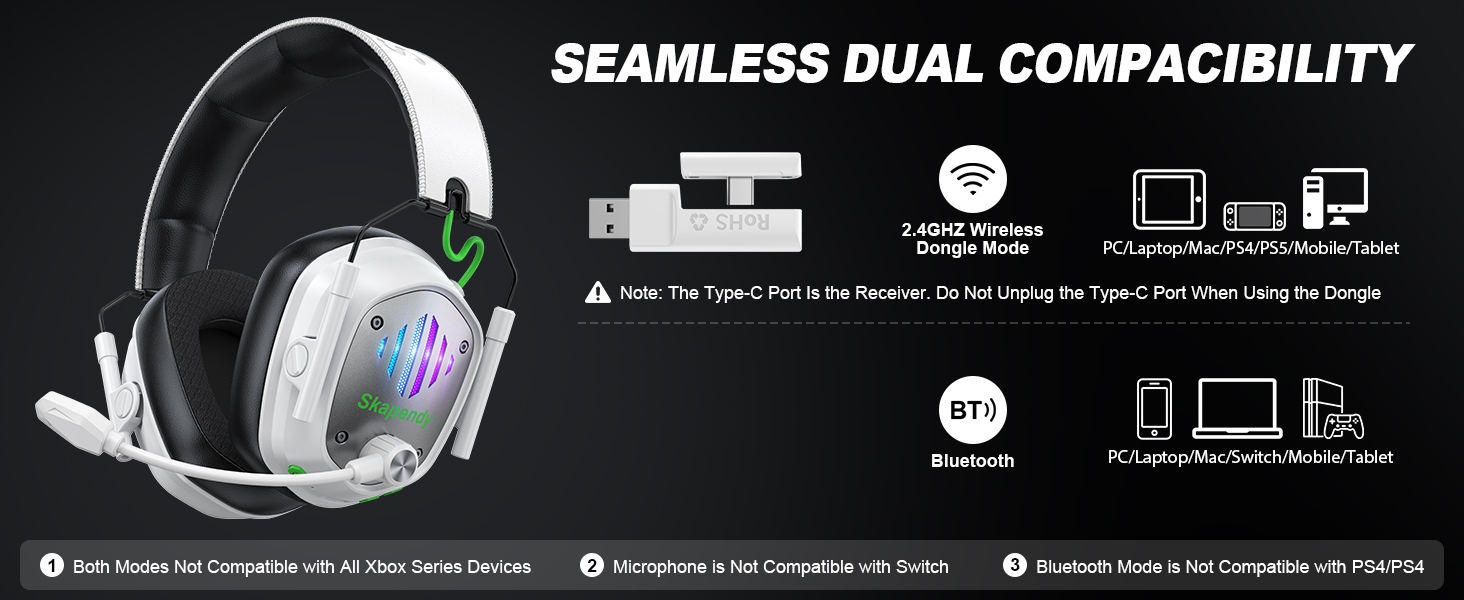 SKAPENDY VK81 Wireless Gaming Headset