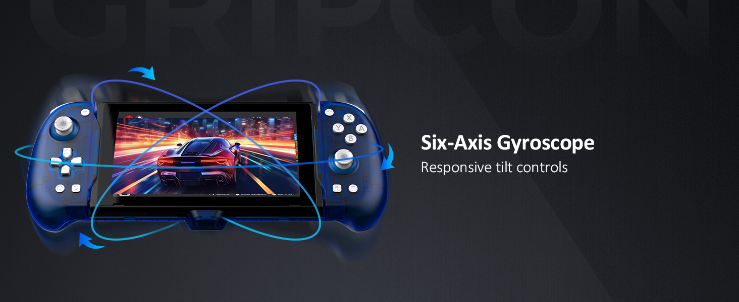 The 2163 Switch GripCon controller can utilize six-axis motion sensing function in games.