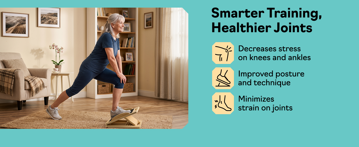 Slant board calf stretcher used for physical therapy and hamstring stretcher