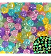 100pc Sparkling Glow in The Dark Rocks for Landscaping Glow in The Dark Pebbles for Walkway Patio...