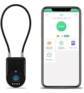 Dhiedas Fingerprint Cable Lock, 3.6'' Long Shackle Fingerprint Lock with Bluetooth APP, Smart Key...