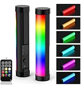 LUXCEO Handheld Light Wand, Multicolor RGB LED Video Light for Photography, 2000mAh Rechargeable ...
