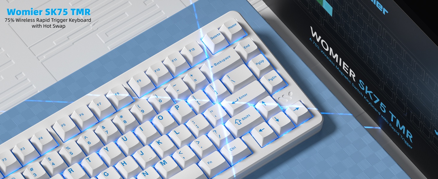 Keyboard 75%, Wireless Custom Mechanical Keyboard Rapid Trigger Hall Effect Magnetic Switch