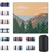 memKiya 60x80" Waterproof Picnic Blankets Outdoor Sandless Beach Blanket Foldable Padded Ground G...
